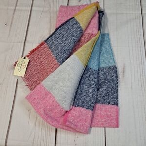 St Johns Bay Knit Blanket Stripe Scarf With Fringe